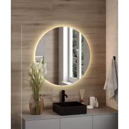 Apvalus veidrodis su galiniu LED apšvietimu