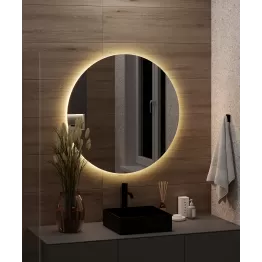 Apvalus veidrodis su galiniu LED apšvietimu