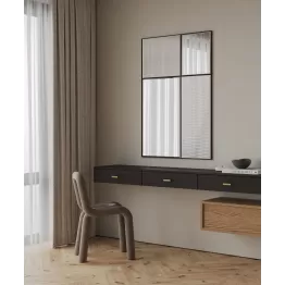 Skaidytas stačiakampis veidrodis su aliuminiu rėmu