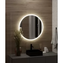 Apvalus veidrodis su priekiu LED apšvietimu