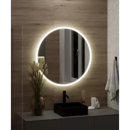 Apvalus veidrodis su priekiu LED apšvietimu