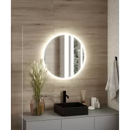 Apvalus veidrodis su priekiu LED apšvietimu