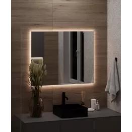 Stačiakampis veidrodis su galiniu LED apšvietimu