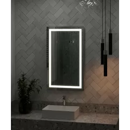 Stačiakampis veidrodis su priekiu LED apšvietimu
